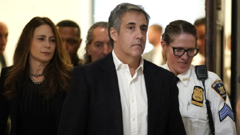 Michael Cohen acude a declarar en el juicio contra Donald Trump.