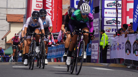 Miryam Núñez, durante el Campeonato Nacional de Ciclismo, en Riobamba, el 3 de febrero de 2024.