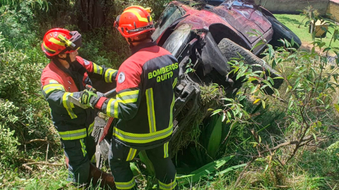 Accidente de tránsito registrado en Chillogallo, en el sur de Quito.