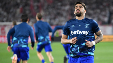 Lucas Paquetá, con el West Ham, previo a un partido de Europa League el pasado 7 de marzo de 2024.