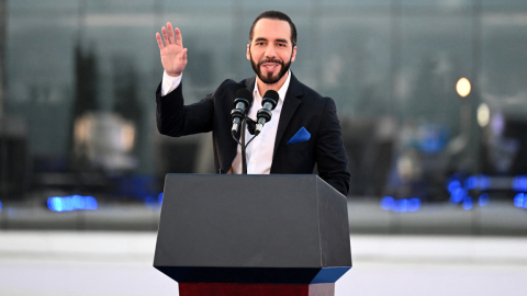 Nayib Bukele en la inauguración de Google en El Salvador, 15 de abril de 2024.