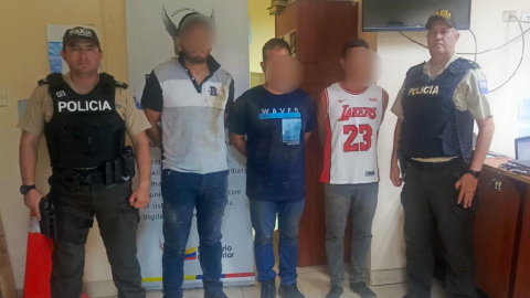 Tres sujetos fueron detenidos por un secuestro en Mocache. Dos de los sujetos son hijos de la víctima. 