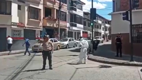 Inmediaciones del crimen ocurrido en el centro de Cuenca el 3 de junio de 2024.