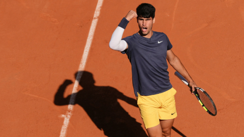 Carlos Alcaraz, durante la final de Roland Garros, el 9 de junio de 2024.