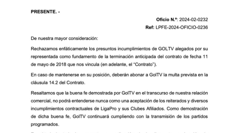 Camarógrafo con una transmisión de un partido de GolTV, el 24 de mayo de 2024.