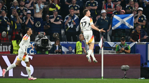 Florian Wirtz celebra su gol en la victoria de Alemania sobre Escocia, por la fase de grupos de la Eurocopa, este 14 de junio de 2024.