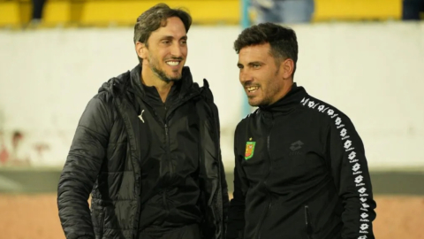 Luis Zubeldía y Juan Zubeldía, durante un partido en Ecuador, en febrero de 2023.