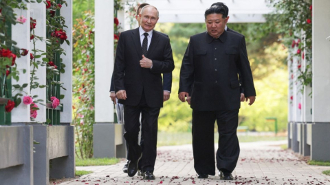 Los presidentes de Rusia, Vladímir Putin, y de Corea del Norte, Kim Jong-un se reunieron el 19 de junio de 2024 en Pyongyang.