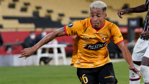 Byron Castillo, durante un partido con Barcelona SC, el 19 de agosto de 2021.