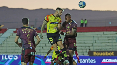 El partido entre Mushuc Runa y Barcelona SC por la Fecha 15 de la LigaPro, 2 de junio de 2024.