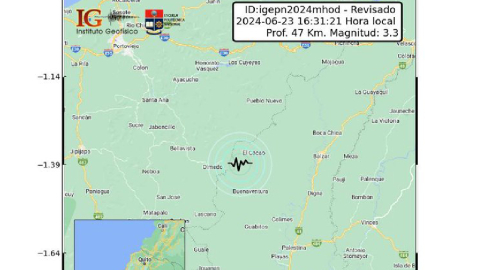 Reporte del temblor que publicó el Instituto Geofísico.