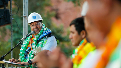 El presidente de Bolivia, Luis Arce, en un evento gubernamental el 19 de junio de 2024.