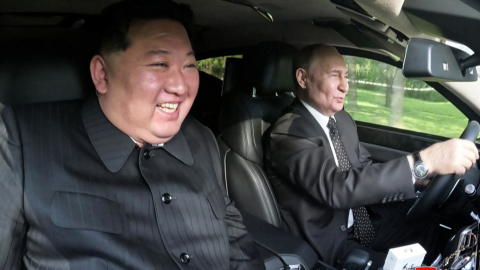 El presidente ruso Vladimir Putin y el lider norcoreano Kim Jogn Un, en su visita a Corea del Norte, el 26 de junio de 2024.