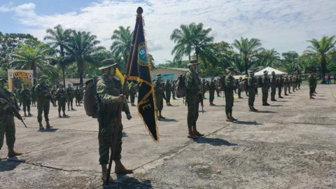 Imagen referencial. Militares en una ceremonia en el Fuerte Militar Napo, el 18 de diciembre de 2023.