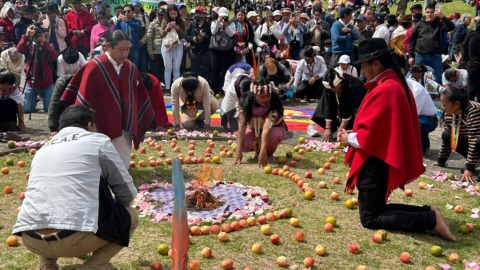 Concentración indígena en el parque El Arbolito. Quito, 2 de julio de 2024