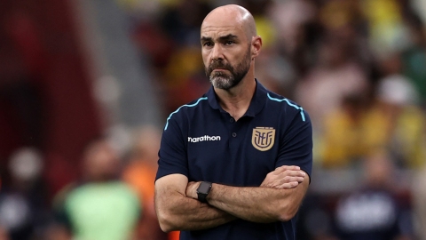 Félix Sánchez Bas, entrenador de Ecuador, durante el partido ante México, el 30 de junio de 2024 en Glendale.