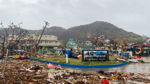 Áreas afectadas por el huracán Beryl a su paso por Union Island, la isla más meridional de las Granadinas.
