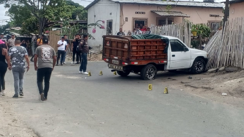 Escena de un crimen ocurrido en Manta el 9 de julio de 2024.