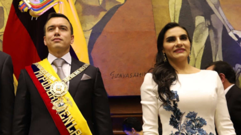 El presidente Daniel Noboa y la vicepresidenta Verónica Abad en su posesión en noviembre de 2024.