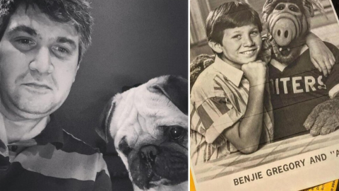 El actor Benji Gregory de adulto y de niño, cuando participaba en 'Alf'. 