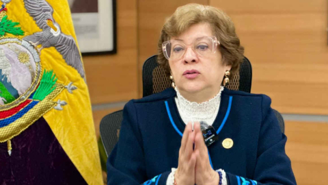 La ministra de trabajo, Ivonne Núñez, en su despacho en Quito, 11 de julio de 2024.