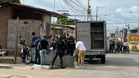 Policía toma procedimiento por una muerte violenta registrada en Machala este 11 de julio de 2024.