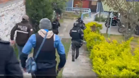 Operativo de la Policía Nacional este 10 de julio de 2024 para liberar a una persona secuestrada en Cuenca.