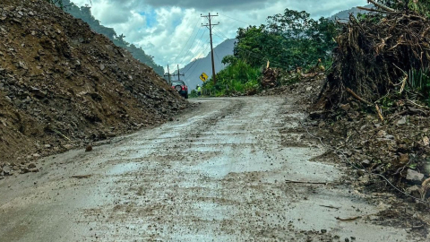 Vía 'Y' de Baeza en el límite con Sucumbíos, habilitado este 11 de julio de 2024.