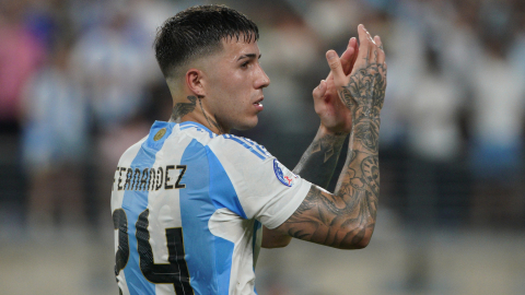 Enzo Fernández, durante el partido de semifinal de la Copa América ante Canadá, el pasado 9 de julio de 2024.