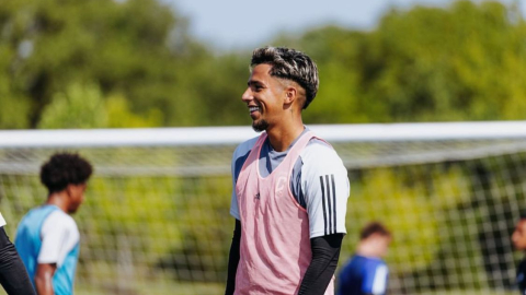 Diego Almeida durante un entrenamiento de Columbus Crew 2 el 26 de septiembre del 2023.