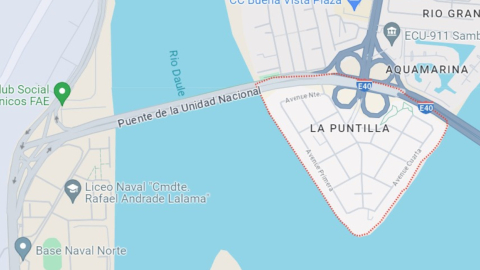 Imagen referencial de la vía Guayaquil - La Puntilla.