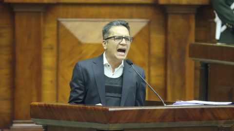 Wilman Terán, expresidente del Consejo de la Judicatura, durante su defensa en la Asamblea Nacional, el 17 de julio de 2024.