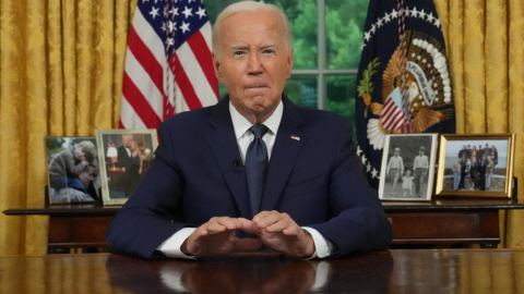 Joe Biden, en el Salón Oval, el 14 de julio de 2024.