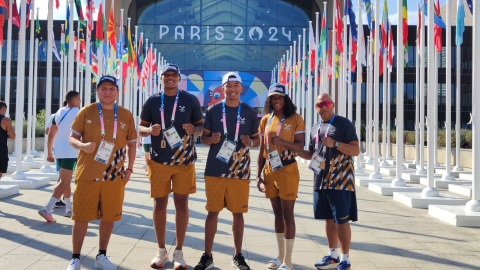 Los boxeadores ecuatorianos, en la Villa Olímpica, en París.