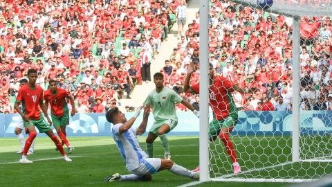 Giuliano Simeone anota el descuenta para Argentina este 24 de julio de 2024.