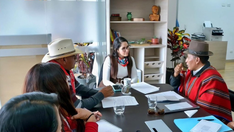 Luisa González, presidenta de la Revolución Ciudadana, en una reunión con sus simpatizantes el 24 de julio de 2024.