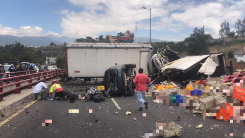 Imagen de un múltiple accidente en la Ruta Viva, el 25 de julio de 2024.