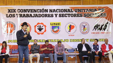 En Quito se desarrolló este 25 de julio la Convención Nacional Unitaria celebrada en el auditorio del Comité de Trabajadores de la Empresa Eléctrica Quito.