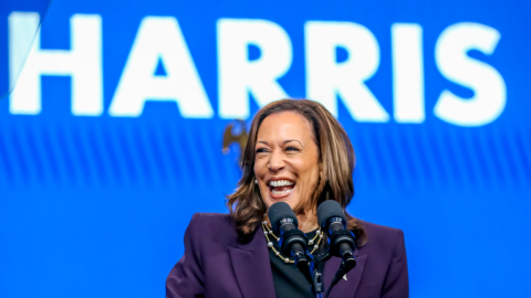 La Vicepresidenta de los Estados Unidos Kamala Harris en la convención de la Federación Americana de Profesores en Houston, Texas, 25 de julio de 2024.