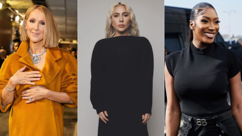 Las cantantes Celine Dion, Lady Gaga y Aya Nakamura, 26 de julio de 2024.