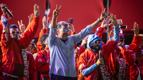 El presidente de Venezuela y aspirante a la reelección, Nicolás Maduro, en el cierre de su campaña. Caracas, 25 de julio de 2024