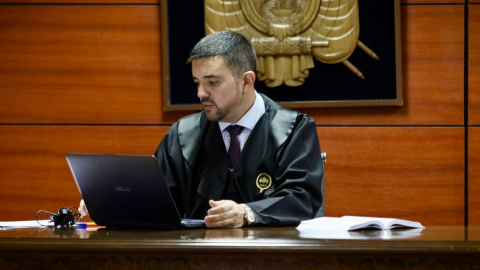 Juez Felipe Córdova, en una foto del 29 de febrero de 2024, en una audiencia del caso Metástasis.