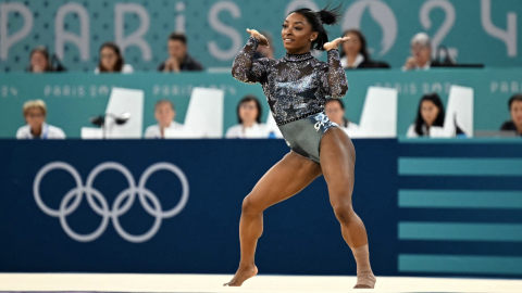 Simone Biles durante su primera presentación en los Juegos Olímpicos de París, el 28 de julio de 2024.