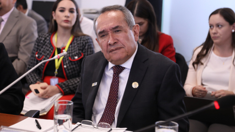 Manuel Naranjo, ministro de Salud Pública, durante su comparecencia en la Comisión de Salud de la Asamblea Nacional, este 31 de julio de 2024.