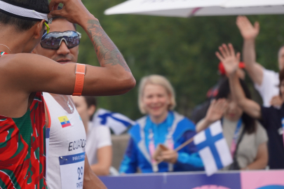 Daniel Pintado, en la línea de salida de los 20 kilómetros marcha, en París, el 1 de agosto de 2024.