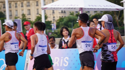 Daniel Pintado, en los 20 kilómetros marcha en París.