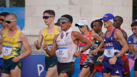 Daniel Pintado, durante los 20 kilómetros marcha en París, el 1 de agosto de 2024.