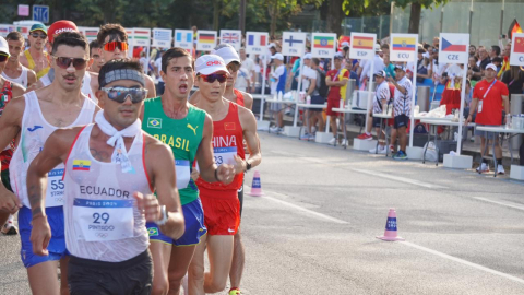 Daniel Pintado, durante los 20 kilómetros marcha en París, el 1 de agosto de 2024.