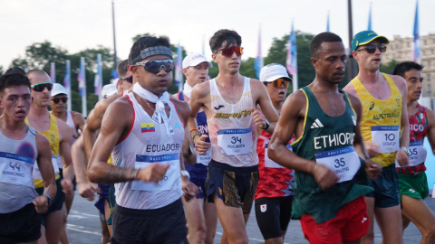 Daniel Pintado, durante los 20 kilómetros marcha en París, el 1 de agosto de 2024.