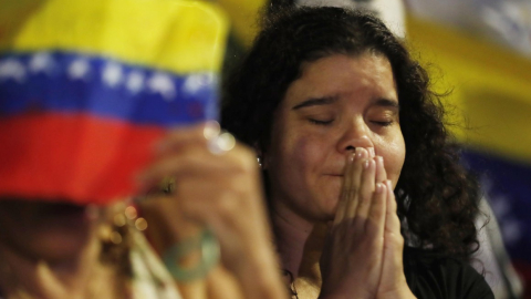 Venezolana en una manifestación de antichavistas en Cali, Colombia, el 31 de julio de 2024.